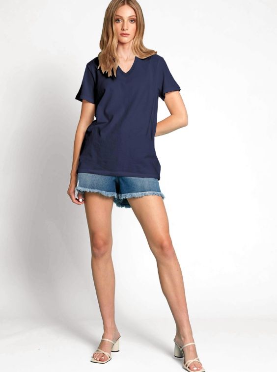 V neck Navy Tee