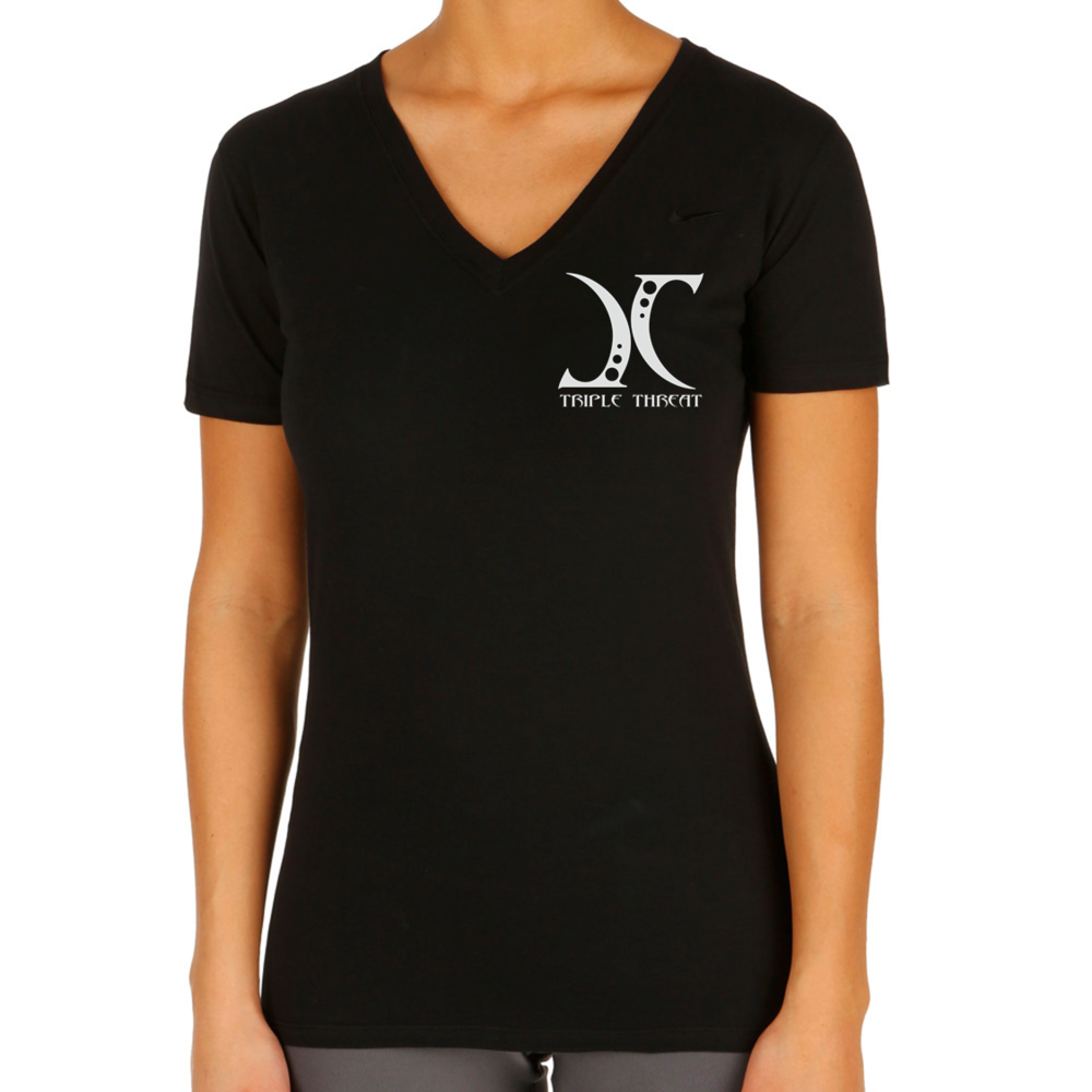JC aka Triple Threat T-Shirt - Ladies Deep V T-Shirt