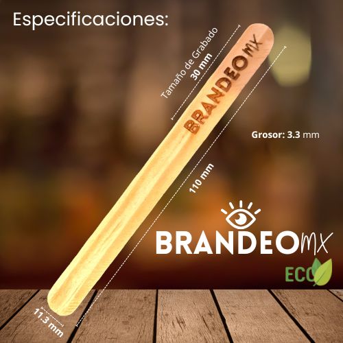 Palo de Madera T-Kikoleta Grabado Personalizado