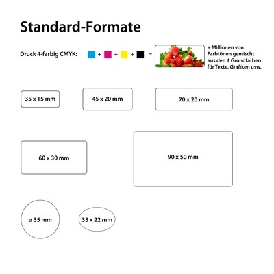 Etiketten Standard / Druck 4-farbig CMYK