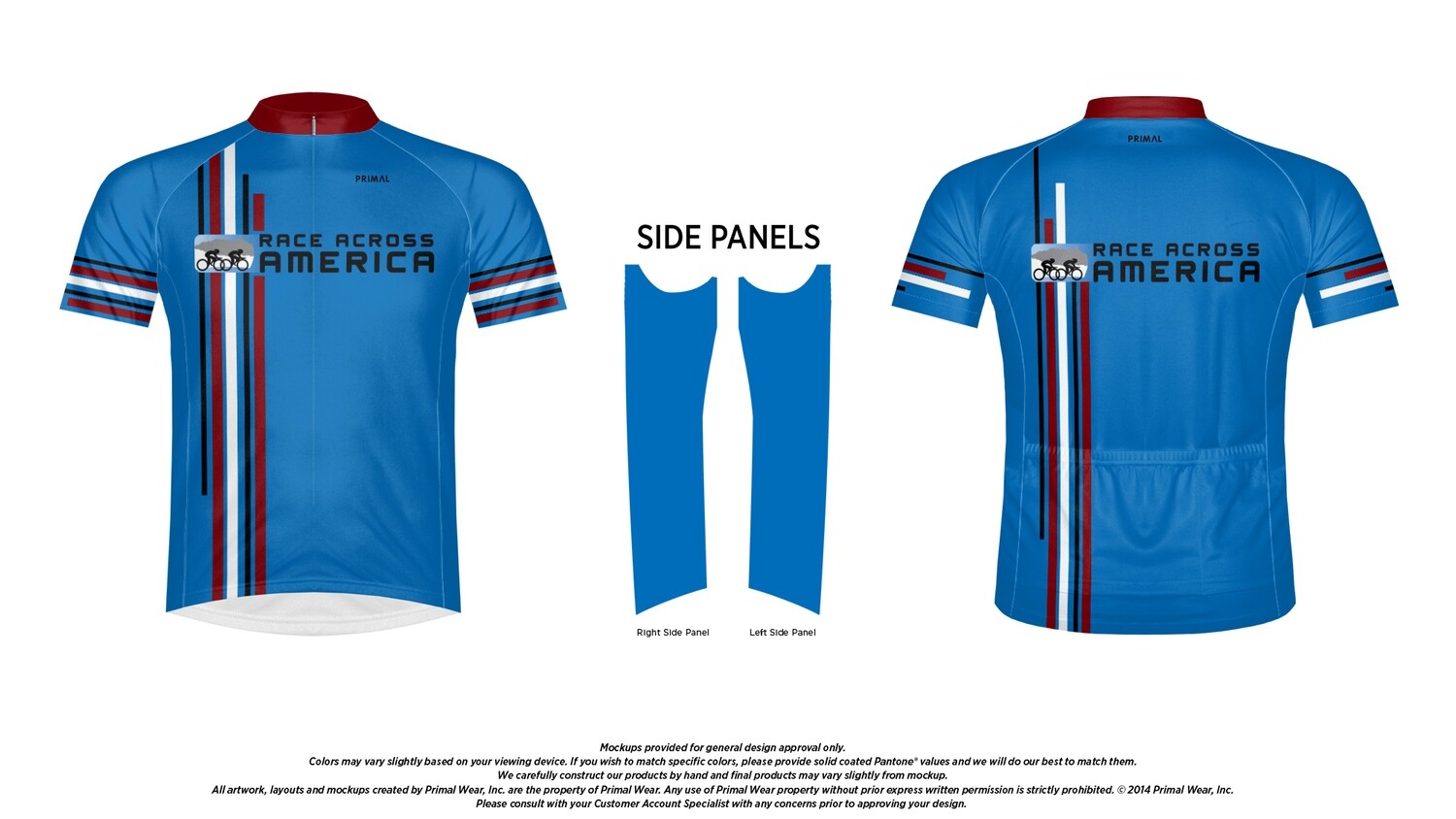 RAAM Primal Wear Jersey -Navy Blue w/ Racing Stripes (Men's & Women's)