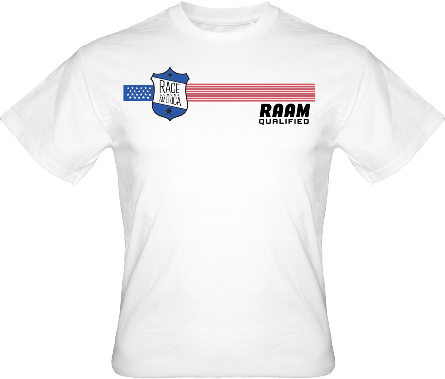 RAAM Qualified T-Shirt: Badge Logo, White