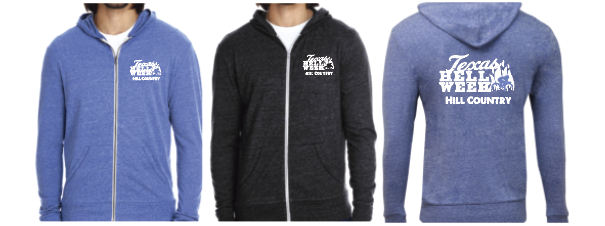 Texas Hell Week Logo - Light Weight Zip Hoodie