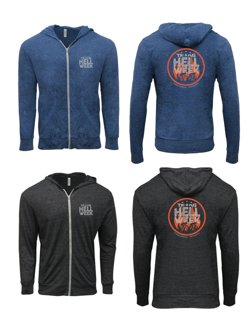 Texas Hell Week Light Weight Zip Hoodie - Circle Logo