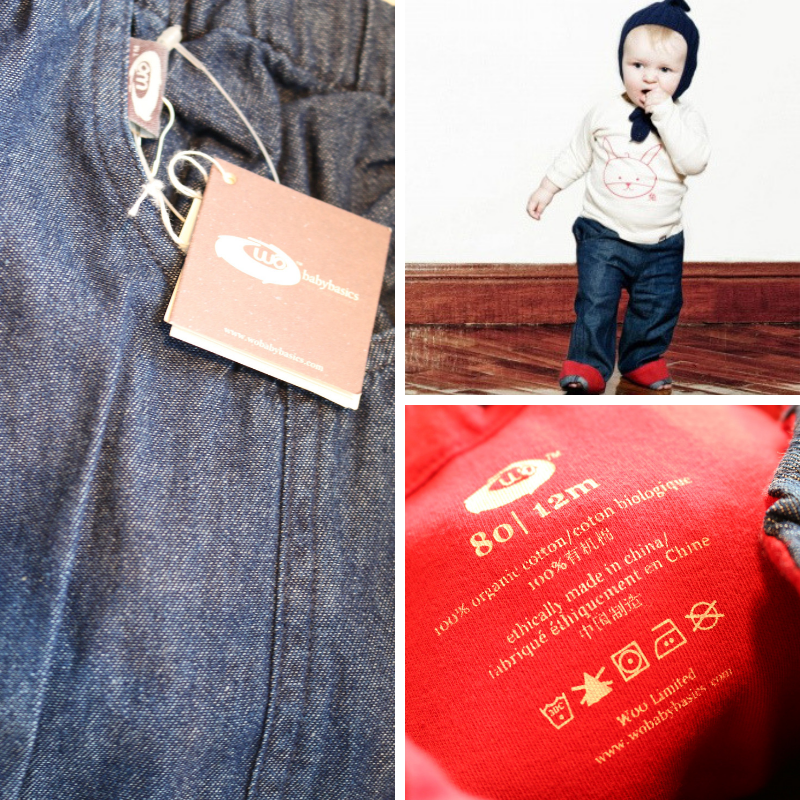 YEAR END SALE is here. Wobabybasics - Work With Me Denim Long Pants (6Months) Certified Organic Cotton Kids Clothing