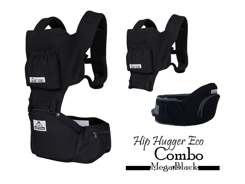 Baby Nari Hip Hugger Eco Combo. Black. Loose pcs. No box.