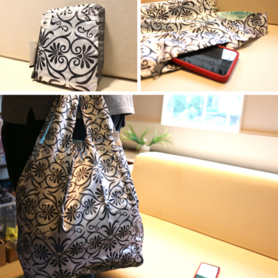 Roo Shopper Reusable Bags (Black & White) Grande/Large. L 27" x W 15"