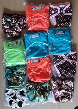 Urban Fluff Cloth diapers. Lot of 12 diapers with inserts. BUY IT NOW.