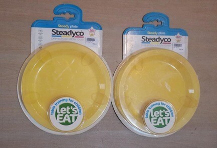 SteadyCo. Steady 1x Yellow Plate ONLY. Table Training for Children. 12+ mths. Let&#39;s EAT.