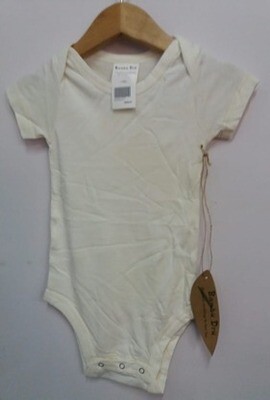 Bambu Dru - Organic Bamboo Cotton Boy/Girl Short Sleeve Jumpsuit. Round neck. Children/Kids 6-12 mths.