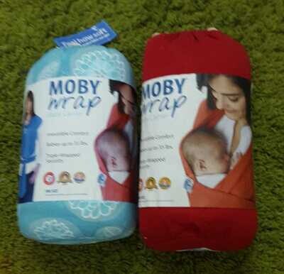 Authentic Moby Wrap. Now ONLY RM 125 for 1x color. Available 2x colors Red & Blue Pattern.