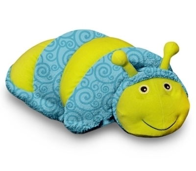 Zoobies glow in the dark Glimmer the Glow-Worm, 3 in 1 blanket, pillow & plush toy, great kids childrens gift