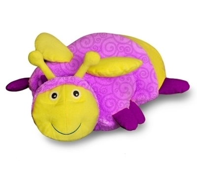 Zoobies Flicker the Firefly, Glow in the dark, 3 in 1 blanket, pillow & plush toy, great kids childrens gift