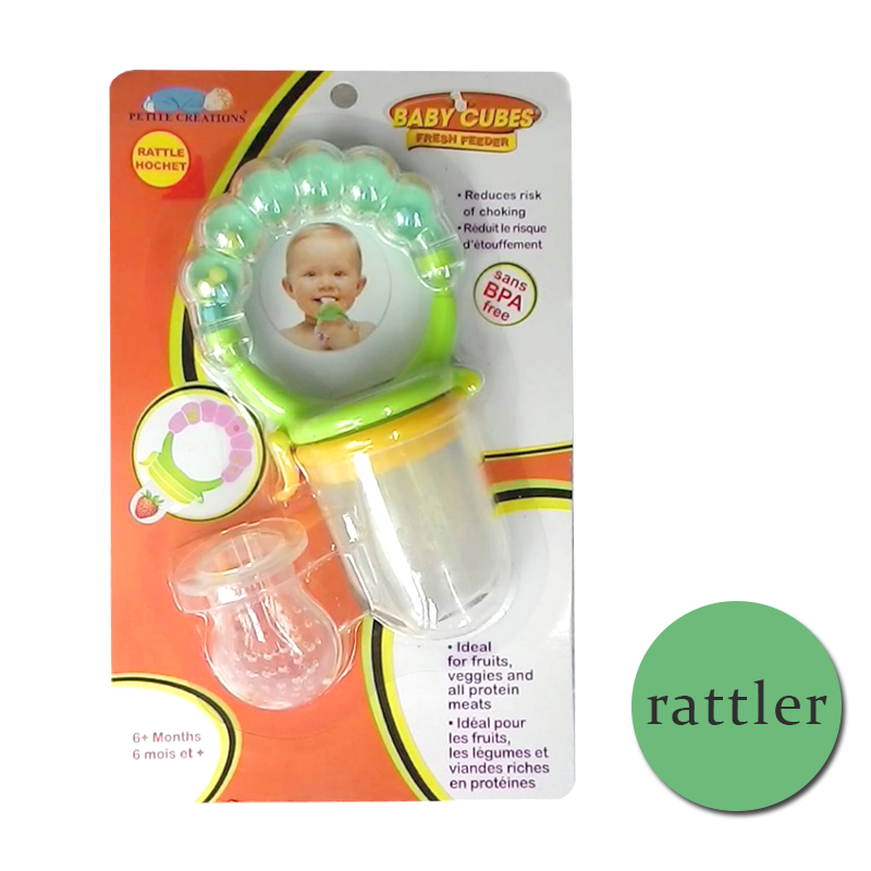 Fresh Feeder Fruit Feeder Pacifier BPA Free - Green rattler.