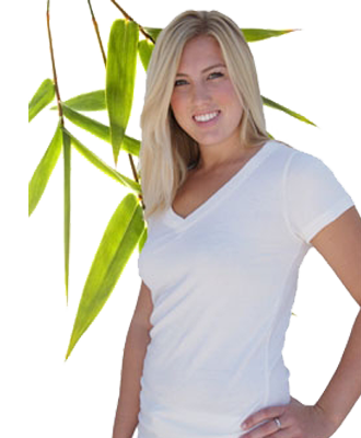 Bambu Dru Women Bamboo Material Short Sleeved V-NECK-T Bambu Dru Women Bamboo Material Short Sleeved V-NECK-T