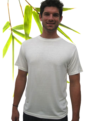 EVERYDAY SALE. Bambu Dru - Men&#39;s Short Sleeve Sorona Organic Bamboo Cotton T-Shirt. Round neck.