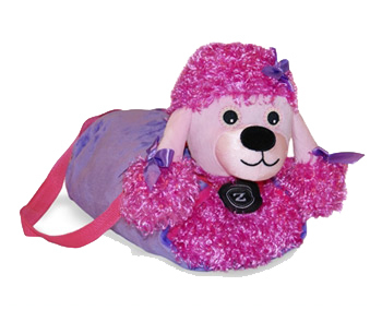 Zoobies Duffel Dogs™ - Posh The Poodle™ Bag, Pillow & Blanket, Soft Toy.