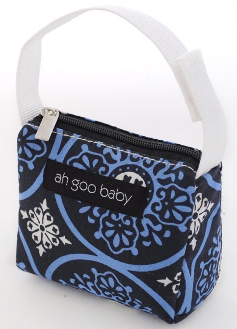 Ah Goo Baby Pacifier Teether Small Tote Bag  - Blueberry ( Buy 1 Get 1 Free)