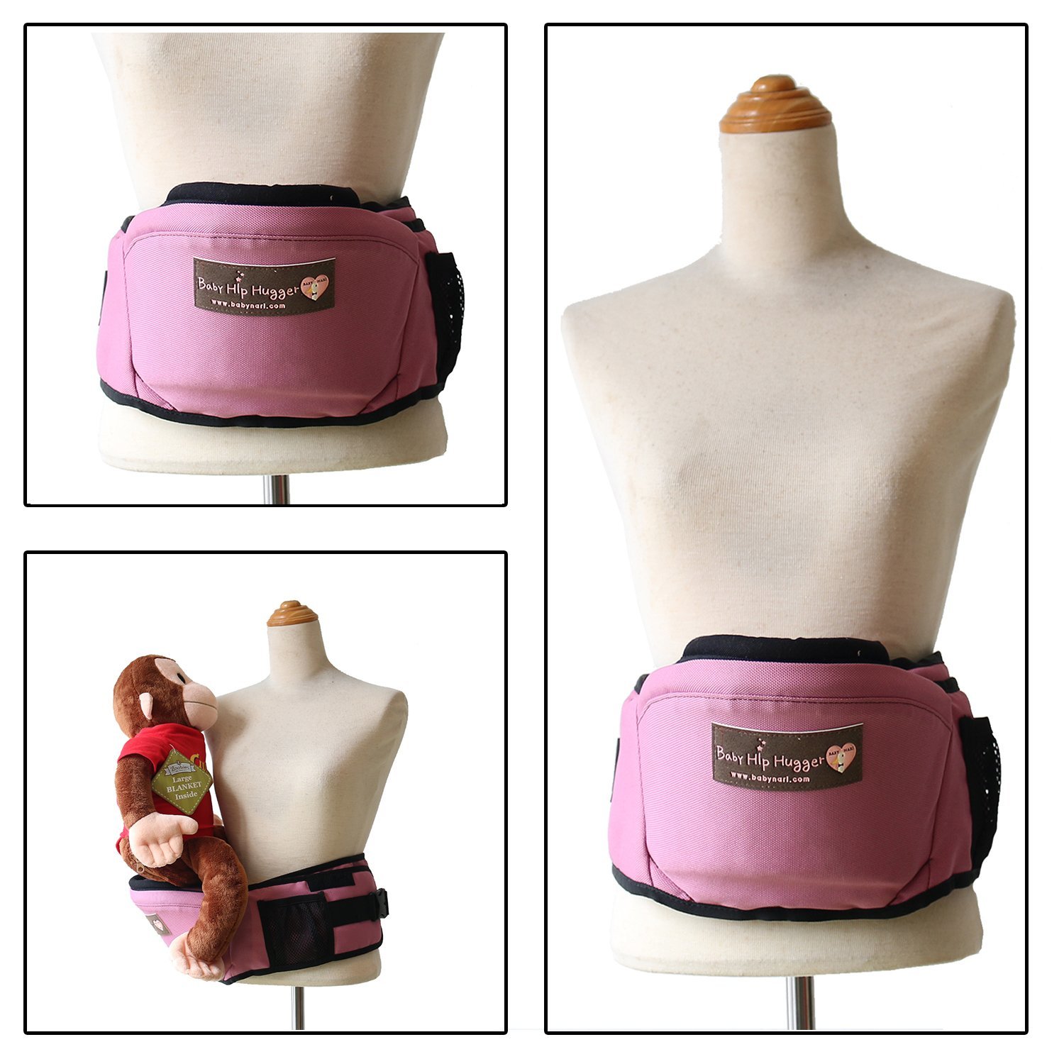 EVERYDAY SALE. Baby Nari Infant Hip Seat - Pink. FREE 2x Teething bling.