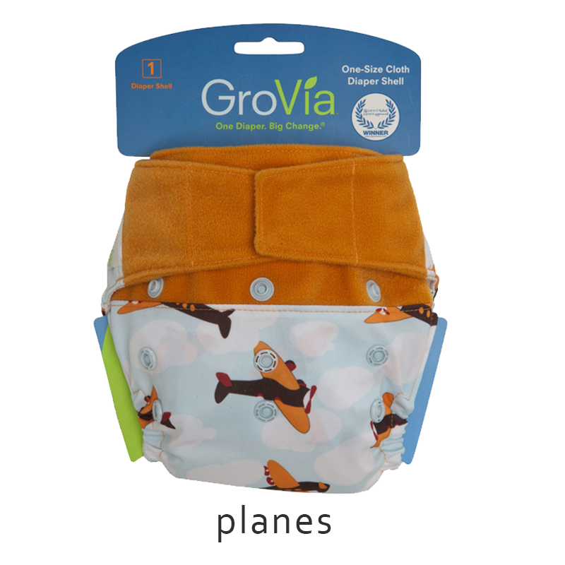 EVERYDAY SALE is here. Grovia Aplix AI2 Diaper Single Shell - Plane. BUY 1x FREE 1x  FREE 2x inserts.
