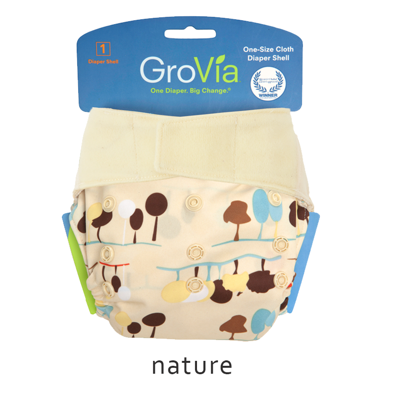 EVERYDAY SALE is here. Grovia Aplix AI2  Diaper Single Shell - Nature. BUY 1x FREE 1x FREE 2x inserts.