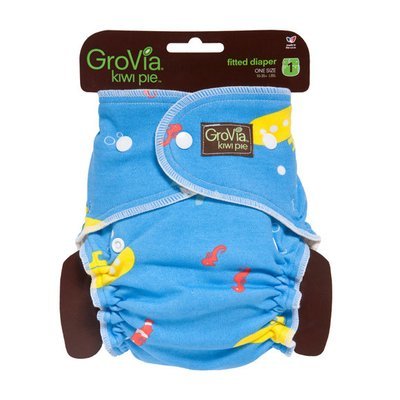 GroVia Newborn Kiwi Pie Fitted - Yellow Submarine GroVia Newborn Kiwi Pie Fitted - Yellow Submarine