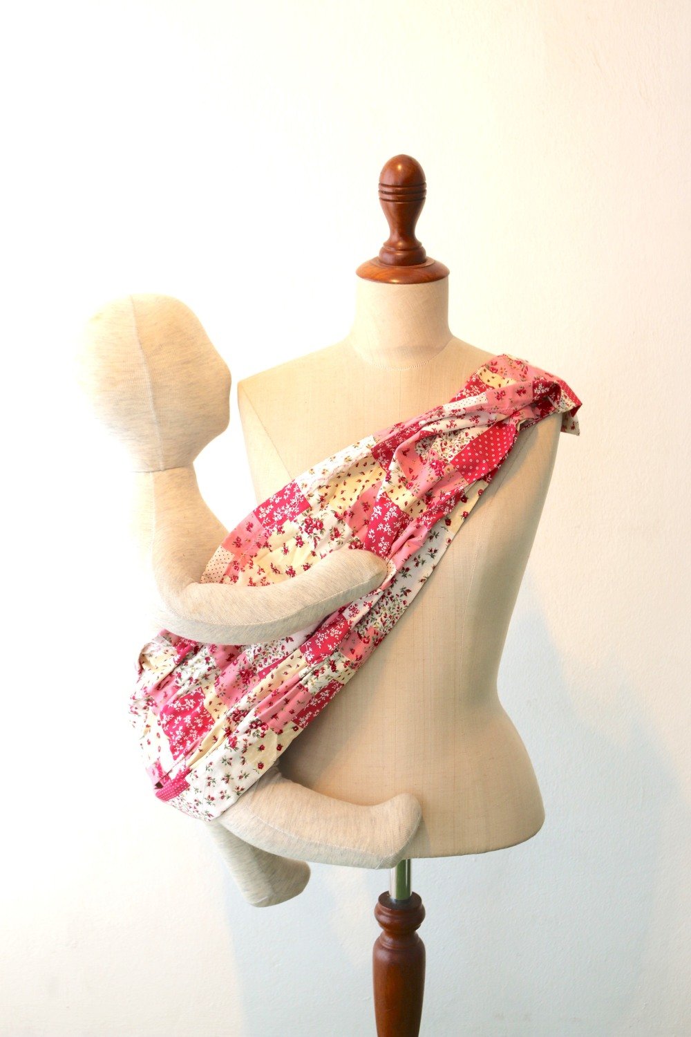 EVERYDAY SALE is here. Tiny Tapir Mangtha Sling Carrier - Pink Flower | High Quality Organic Cotton. FREE 2x Teething bling.