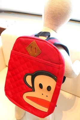 KIDS PRE-SCHOOL BAG MONKEY FACE - Red KIDS PRE-SCHOOL BAG MONKEY FACE - Red