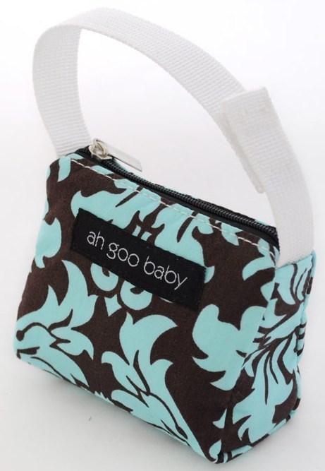 Ah Goo Baby Pacifier Teether Small Tote Bag - Vintage in Blue.