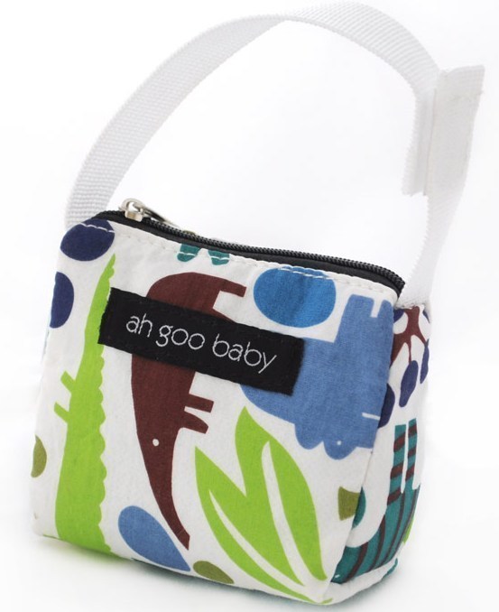 Ah Goo Baby Pacifier Teether Small Tote Bag - Zoo Frenzy.