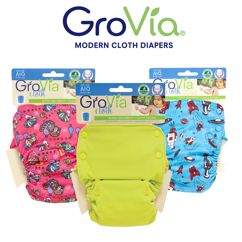 EVERYDAY SALE is here. GroVia AIO (All in one) Lot of 3x pcs. FREE 1x Pail liner. FREE 2x Teething bling.