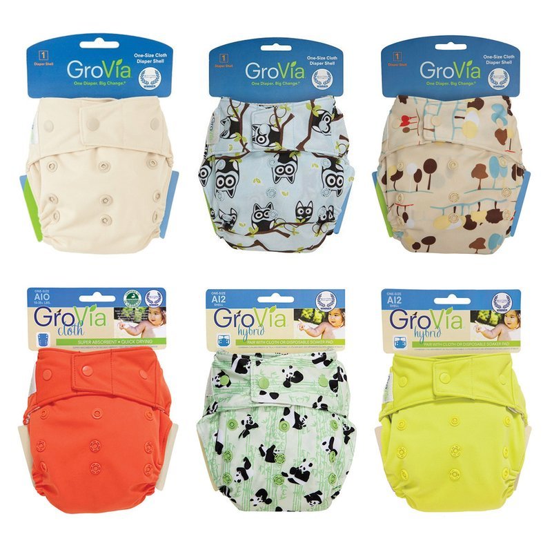 Everyday SALE. Grovia SNAP Shell AI2 OFFER. Pack of 6x pcs Cloth Diapers. FREE 6x pcs inserts. FREE 2x Teething bling.