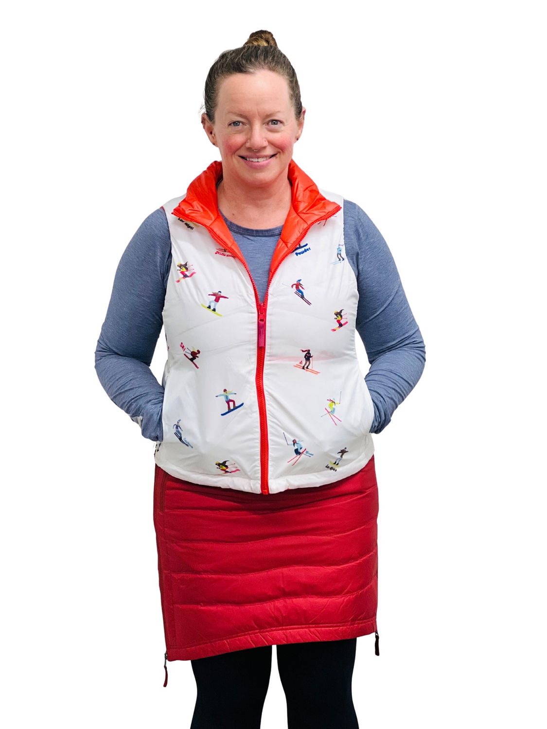 Skhoop Short Down Skirt | Red