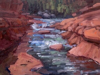 Original Oil Painting - Rushing Waters - 9x12