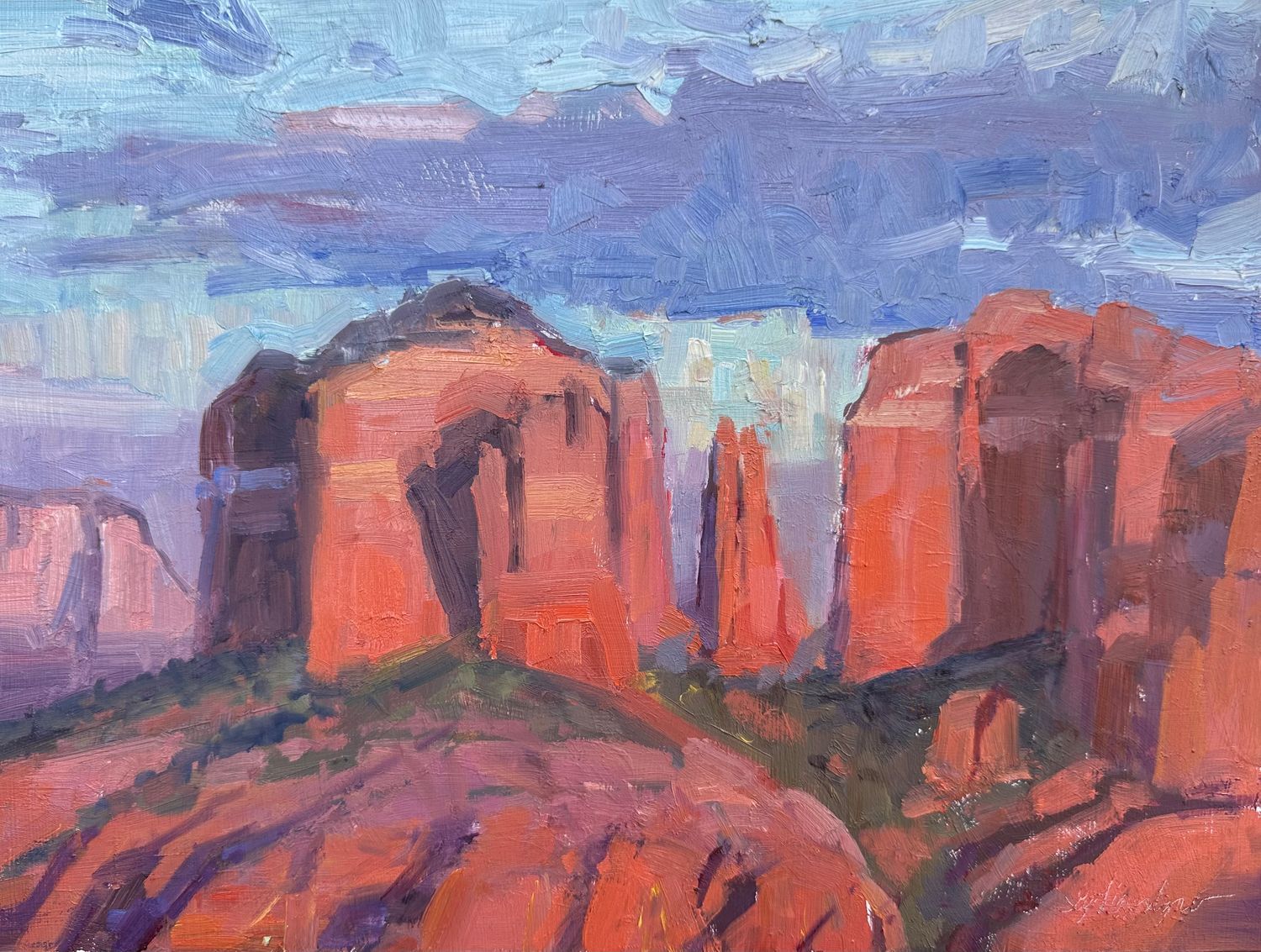 Original Oil Painting - Desert Glow - 9x12" (unframed)