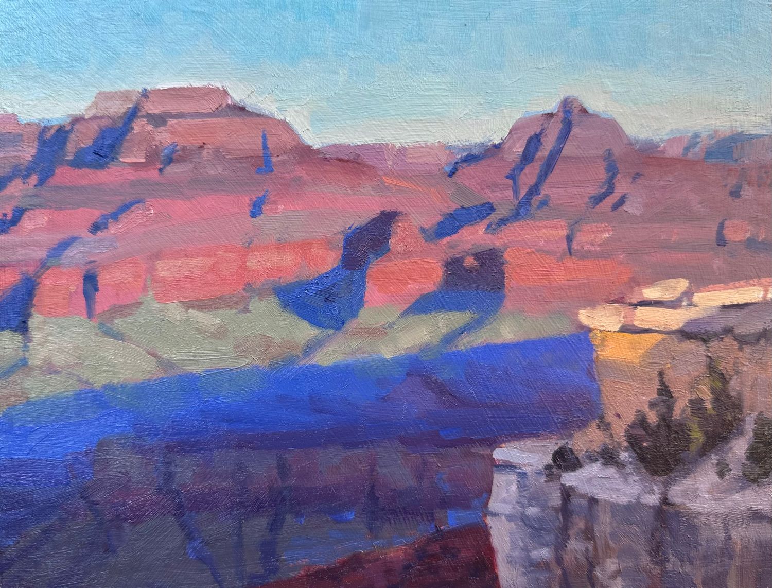 Rainbow Light - Grand Canyon Plein Air - Original Oil Painting (Unframed)