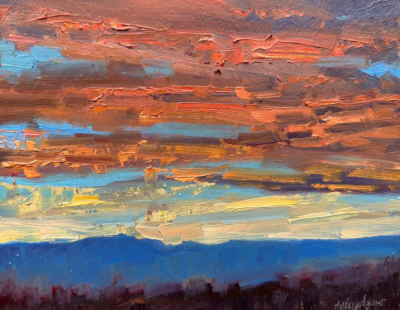 Stardust Sunset # 4 - Original Oil Painting - Sedona Field Study