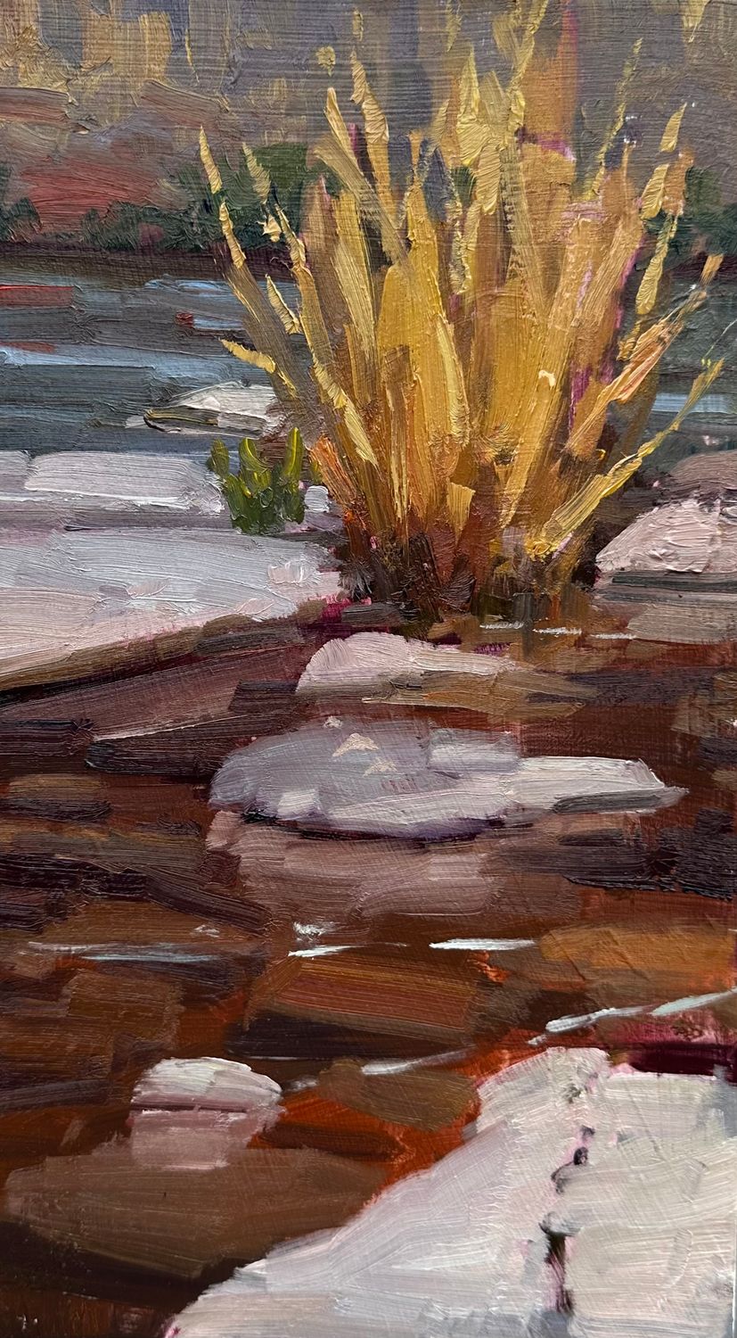 Mormons Crossing Rock Hop - Plein Air Study - 6x11” - Original Oil Painting