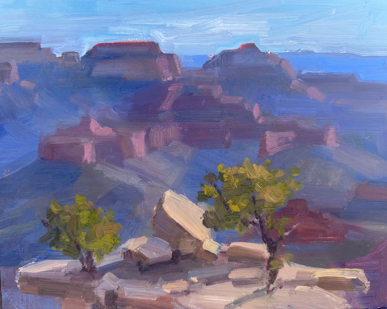 Staying Present - Plein Air Painting Grand Canyon - Original Oil Painting