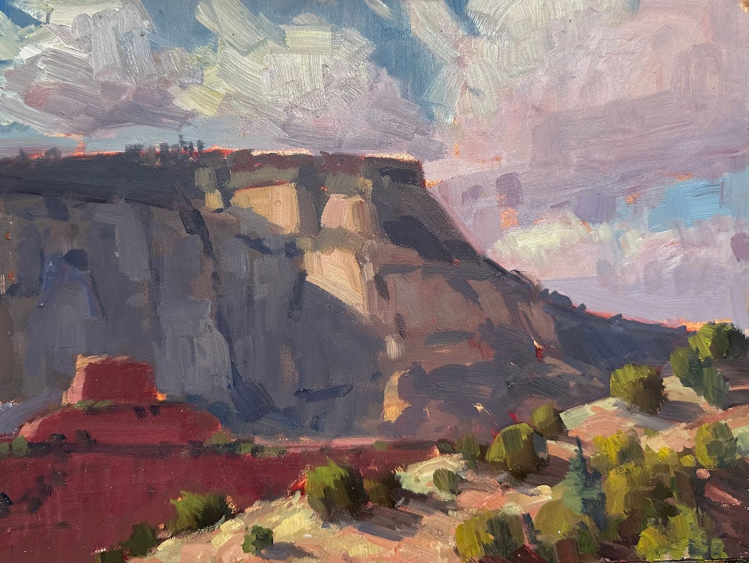 Clouds Over Wilson - Plein Air Painting Sedona - Original Oil Painting