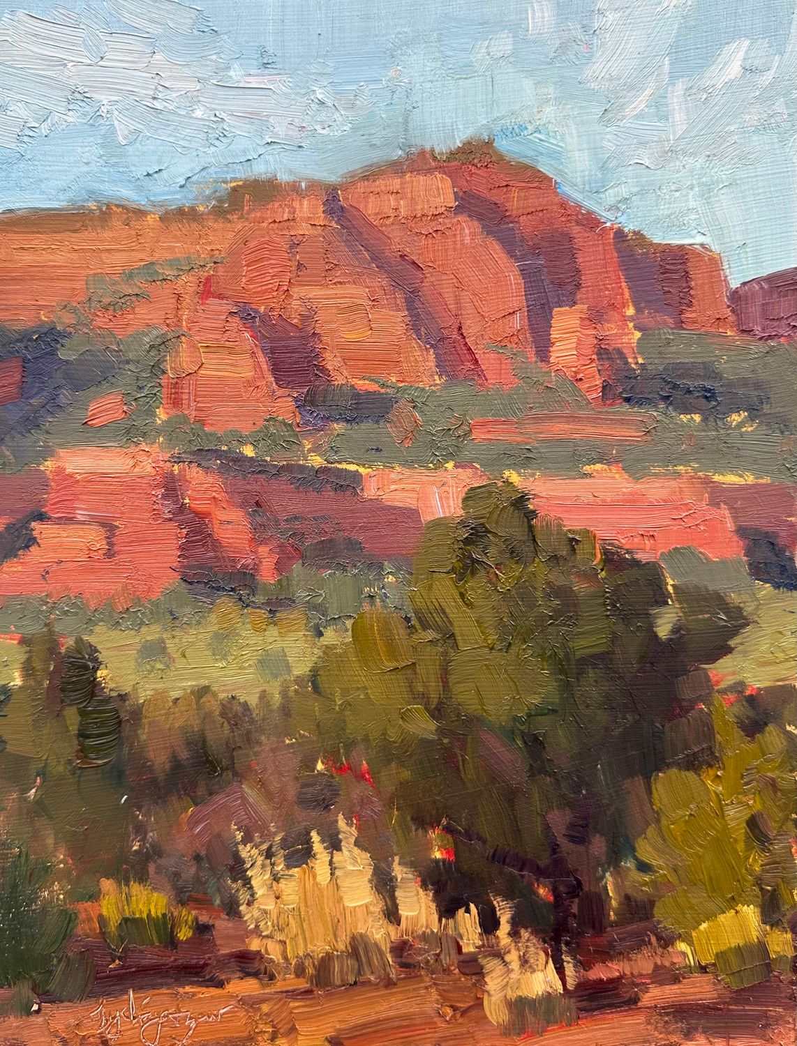 Bear Mountain Study - Plein Air Sedona, Arizona - Original Oil Painting
