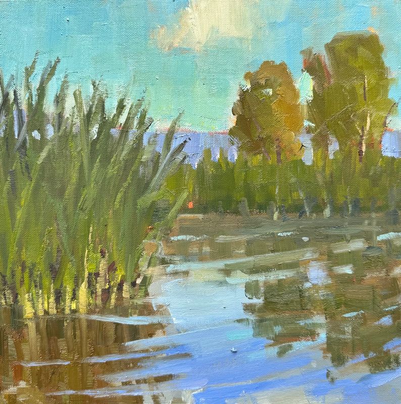 Wetlands in Summer - Original Oil Painting - 12 x 12”