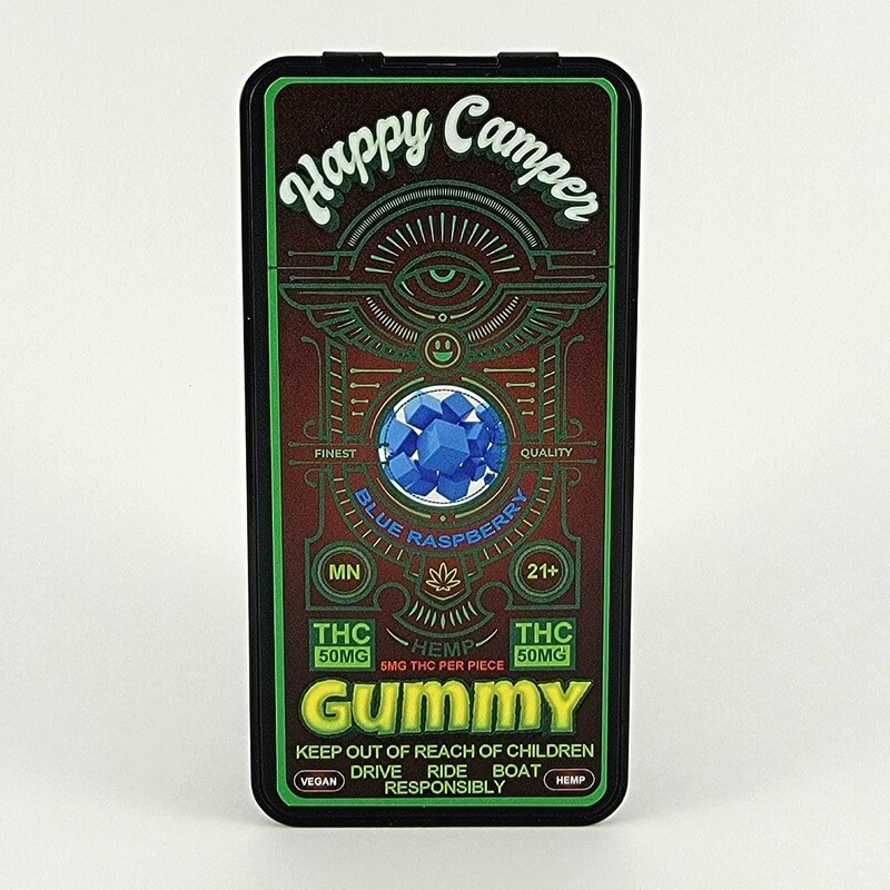 Blue Raspberry Happy Camper Gummy 50mg THC