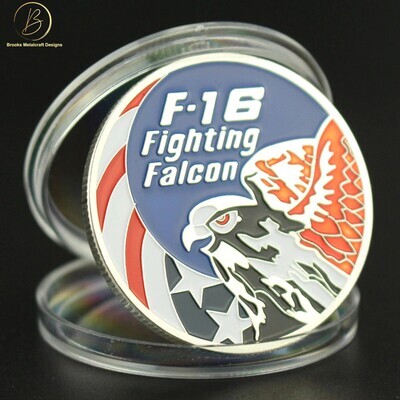 Silver F-16 Fighting Falcon Air Force Challange Coin