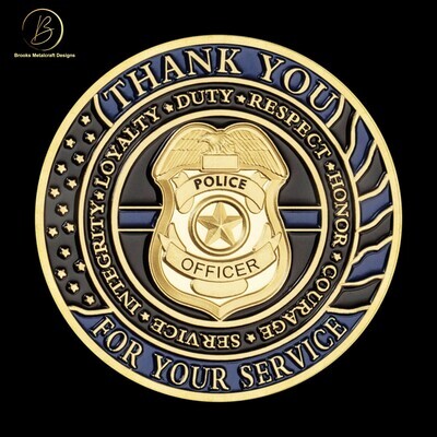 Police Thank You for Your Service Challenge Coin
