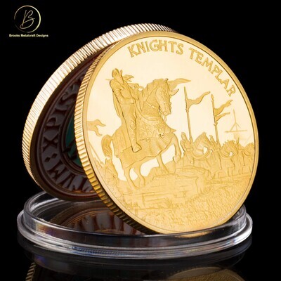 Knights Templar Horse Gold Challenge Coin