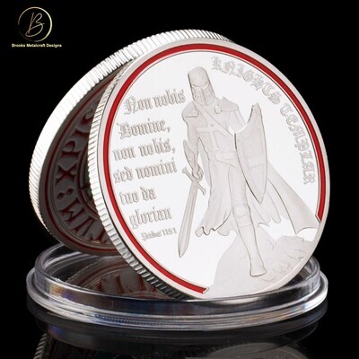 Knights Templar Latin Silver Challenge Coin