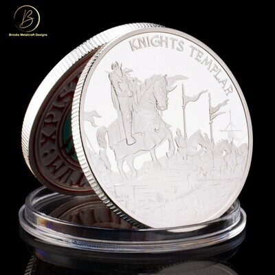 Knights Templar Horse Silver Challenge Coin