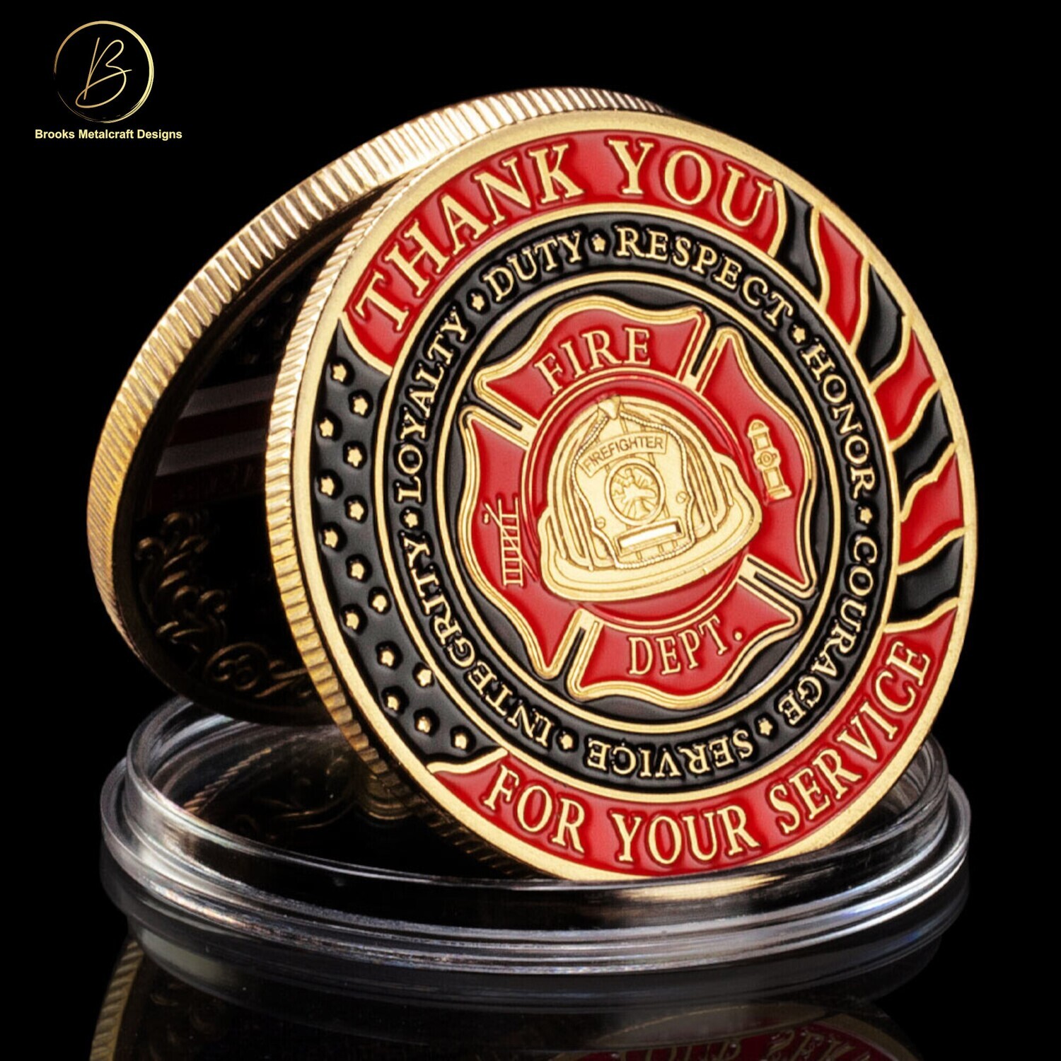 Fire Department Thank You for Your Service Challenge Coin