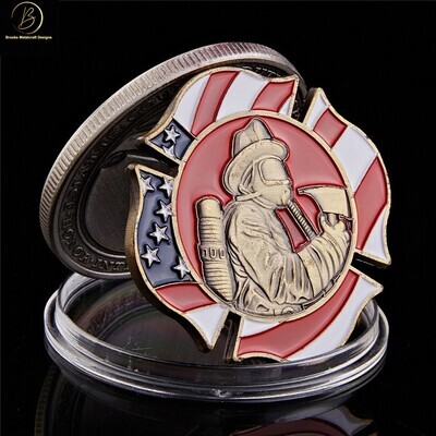 Firefighters Collectible Coin Fire Rescue Operation Fireman Challenge Coin